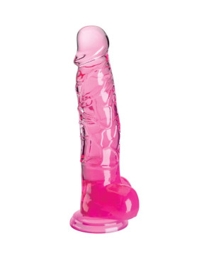 KING COCK - CLEAR PENE REALISTICO CON SFERE 16.5 CM ROSA