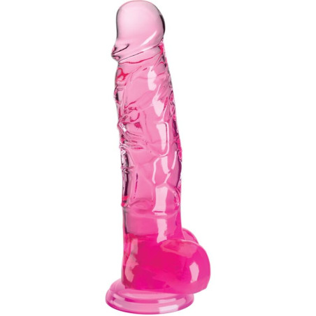 KING COCK - CLEAR PENE REALISTICO CON SFERE 16.5 CM ROSA