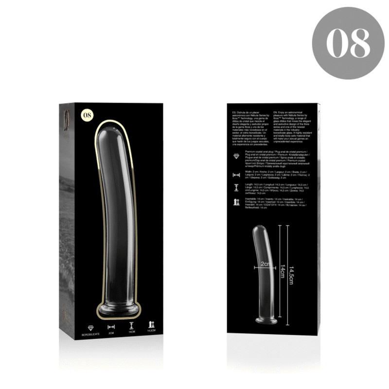 NEBULA SERIES BY IBIZA - MODELLO 8 DILDO IN VETRO BOROSILICATO ROSA 14.5 CM -O- 2 CM