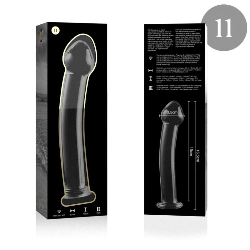 NEBULA SERIES BY IBIZA - MODELLO 11 DILDO IN VETRO BOROSILICATO ROSA 16 CM -O- 3 CM