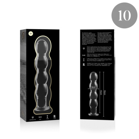 NEBULA SERIES BY IBIZA - MODELLO 10 DILDO IN VETRO BOROSILICATO ROSA 16.5 CM -O- 3.5 CM