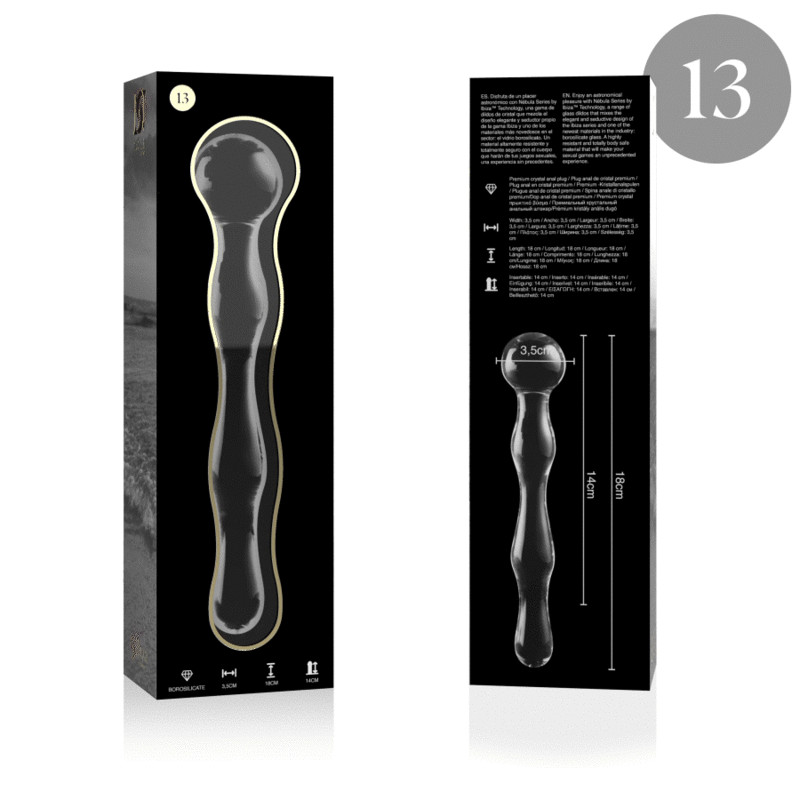 NEBULA SERIES BY IBIZA - MODELLO 13 DILDO IN VETRO BOROSILICATO ROSA 18 CM -O- 3.5 CM