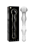 NEBULA SERIES BY IBIZA - MODELLO 13 DILDO IN VETRO BOROSILICATO ROSA 18 CM -O- 3.5 CM