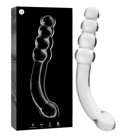 NEBULA SERIES BY IBIZA - MODELLO 14 DILDO IN VETRO BOROSILICATO ROSA 18.5 CM -O- 3 CM