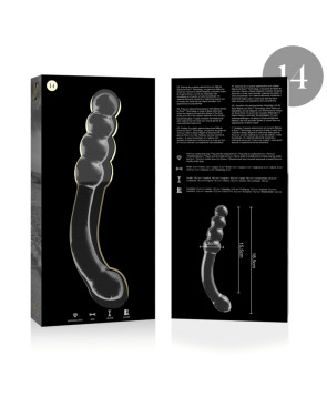 NEBULA SERIES BY IBIZA - MODELLO 14 DILDO IN VETRO BOROSILICATO ROSA 18.5 CM -O- 3 CM