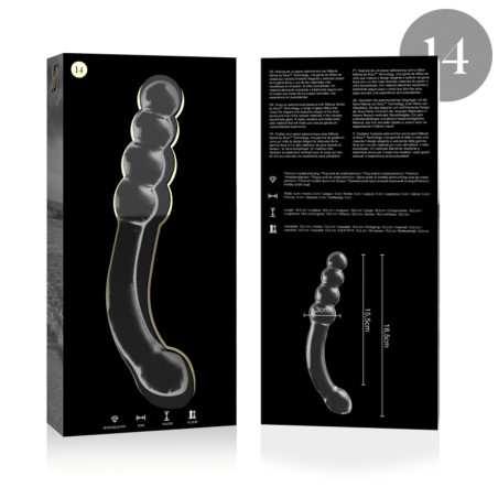 NEBULA SERIES BY IBIZA - MODELLO 14 DILDO IN VETRO BOROSILICATO ROSA 18.5 CM -O- 3 CM