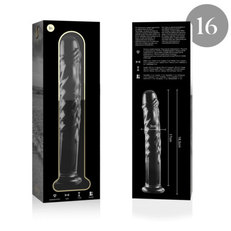 NEBULA SERIES BY IBIZA - MODELLO 16 DILDO IN VETRO BOROSILICATO ROSA 18.5 CM -O- 3 CM