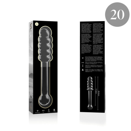 NEBULA SERIES BY IBIZA - MODELLO 20 DILDO IN VETRO BOROSILICATO ROSA 20.5 CM -O- 3 CM