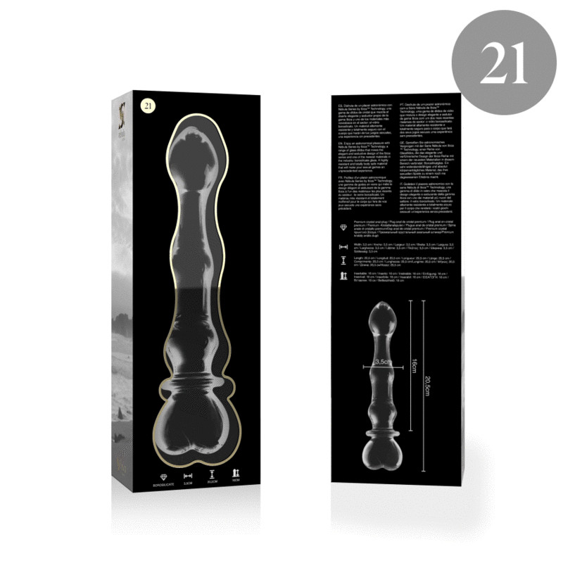 NEBULA SERIES BY IBIZA - MODELLO 21 DILDO IN VETRO BOROSILICATO ROSA 20.5 CM -O- 3.5 CM