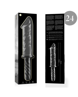 NEBULA SERIES BY IBIZA - MODELLO 24 DILDO IN VETRO BOROSILICATO ROSA 28.5 CM -O- 5 CM