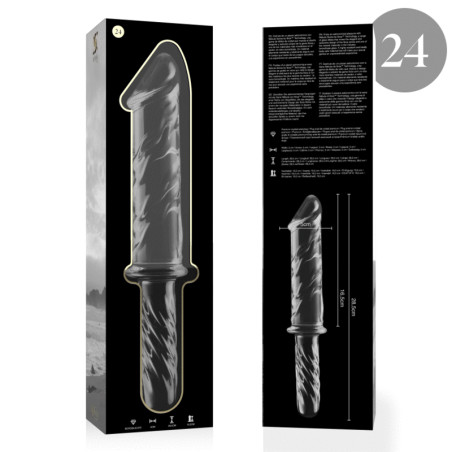 NEBULA SERIES BY IBIZA - MODELLO 24 DILDO IN VETRO BOROSILICATO ROSA 28.5 CM -O- 5 CM