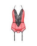 PASSION - CORSETTO PEONIA LINEA EROTICA ROSSO L/XL