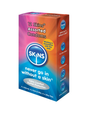 SKINS - PELLI PRESERVATIVI ASSORTITI 12 PACK