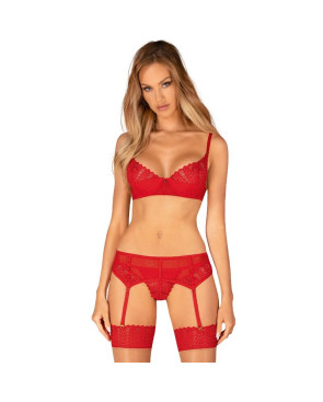 OBSESSIVE - INGRIDIA SET TRE PEZZI ROSSO XL/XXL