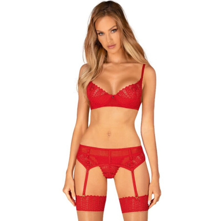 OBSESSIVE - INGRIDIA SET TRE PEZZI ROSSO XL/XXL