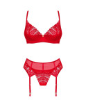 OBSESSIVE - INGRIDIA SET TRE PEZZI ROSSO XL/XXL