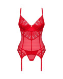 OBSESSIVE - CORSETTO E PERIZOMA INGRIDIA ROSSO XL/XXL