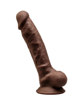 SILEXD - MODELLO 1 PENE REALISTICO PREMIUM SILEXPAN SILICONE MARRONE 17.5 CM