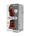 SILEXD - MODELLO 2 PENE REALISTICO PREMIUM SILEXPAN SILICONE MARRONE 23 CM