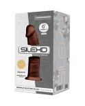 SILEXD - MODELLO 2 PENE REALISTICO PREMIUM SILEXPAN SILICONE MARRONE 15 CM