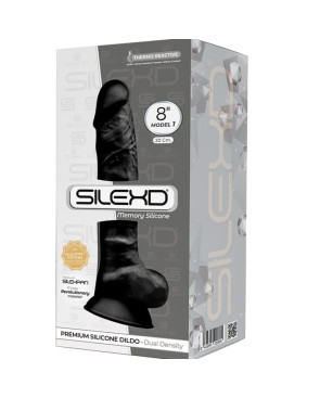 SILEXD - MODELLO 1 PENE REALISTICO PREMIUM SILEXPAN SILICONE NERO 20 CM