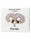 ADRIEN LASTIC - MANETTE IN METALLO CON PIUME BIANCHE