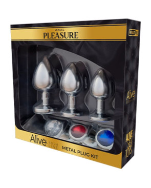 ALIVE - KIT PIACERE ANALE 3 PLUG METAL