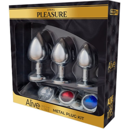 ALIVE - KIT PIACERE ANALE 3 PLUG METAL