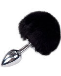 ALIVE - PLUG PIACERE ANALE METALLO LISCIO FLUFFY NERO TAGLIA M