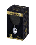 ALIVE - PLUG PIACERE ANALE METALLO LISCIO FLUFFY NERO TAGLIA L