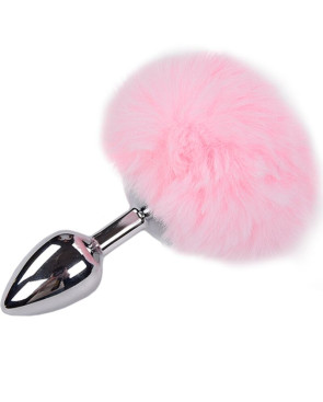 ALIVE - PLUG PIACERE ANALE METALLO LISCIO ROSA FLUFFY TAGLIA S