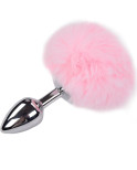 ALIVE - PLUG PIACERE ANALE METALLO LISCIO ROSA FLUFFY TAGLIA L