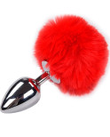 ALIVE - PLUG PIACERE ANALE METALLO LISCIO ROSSO FLUFFY TAGLIA S