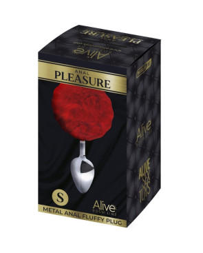 ALIVE - PLUG PIACERE ANALE METALLO LISCIO ROSSO FLUFFY TAGLIA S