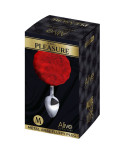 ALIVE - PLUG PIACERE ANALE METALLO LISCIO ROSSO FLUFFY TAGLIA M