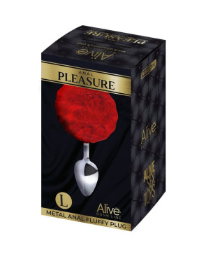 ALIVE - PLUG PIACERE ANALE METALLO LISCIO ROSSO FLUFFY TAGLIA L