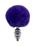 ALIVE - PLUG PIACERE ANALE SPIRALE METALLO FLUFFY VIOLA SCURO TAGLIA S