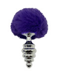 ALIVE - PLUG PIACERE ANALE SPIRALE METALLO FLUFFY VIOLA SCURO TAGLIA S