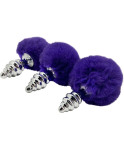 ALIVE - PLUG PIACERE ANALE SPIRALE METALLO FLUFFY VIOLA SCURO TAGLIA S