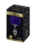 ALIVE - PLUG PIACERE ANALE SPIRALE METALLO FLUFFY VIOLA SCURO TAGLIA L