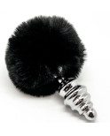 ALIVE - PLUG PIACERE ANALE SPIRALE METALLO FLUFFY NERO TAGLIA M