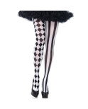 LEG AVENUE - COLLANT ARLECCHINO NERO/BIANCO