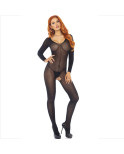 LEG AVENUE - BODYSTOCKING MANICA LUNGA NERO