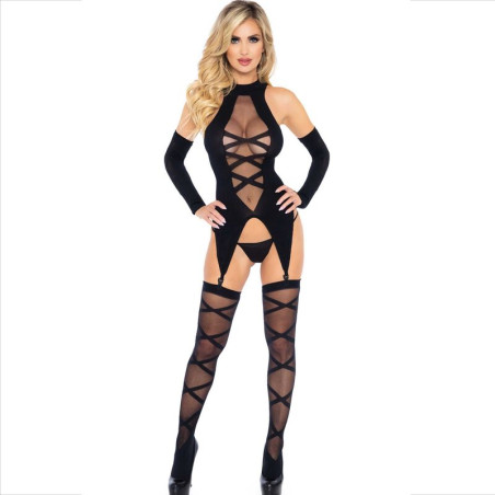 LEG AVENUE - SET 3 PEZZI BODY + LEG AVENUE - CALZE + MANICHE