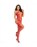 LEG AVENUE - BODYSTOCKING CAVEZZA COLLO ROSSO CUORI ROSSI