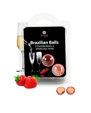 SECRETPLAY - SET DI PALLINE BRASILIANE FRAGOLA E CHAMPAGNE