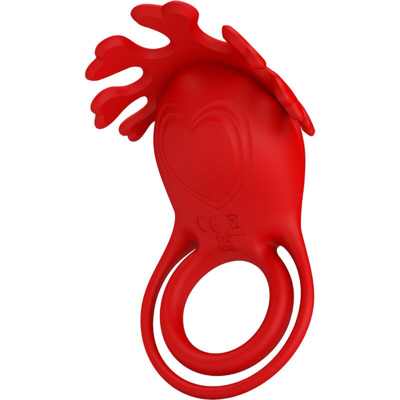 PRETTY LOVE - ANELLO VIBRATORE RUBEN 7 VIBRAZIONI IN SILICONE ROSSO