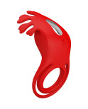 PRETTY LOVE - ANELLO VIBRATORE RUBEN 7 VIBRAZIONI IN SILICONE ROSSO