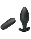 PRETTY LOVE - VIBRATORE RICARICABILE PLUG ANALE REGINA NERO