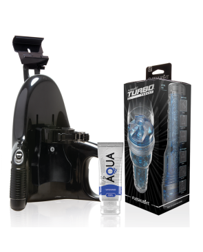 FLESHLIGHT - TURBO THRUST BLUE ICE + LANCIO UNIVERSALE + LUBRIFICANTE DI QUALITÀ AQUA 50 ML